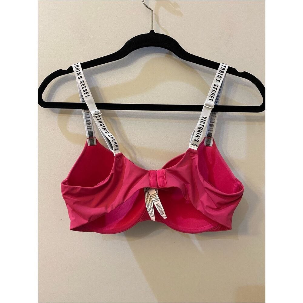 Victoria's Secret Pink Logo Strap T-Shirt Push-Up Bra Women’s Size 36C - Picture 4 of 6